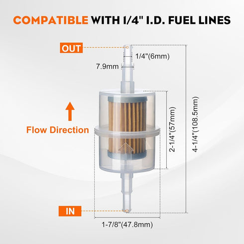 HIPA 24 050 13-S Fuel Filter or Kohler 24 050 02 CH20S CH25S, CH670S CH730S CH750S LH640S LH685S LH690S LH750S LH755S, SV720S to SV740S Engine 15 ...