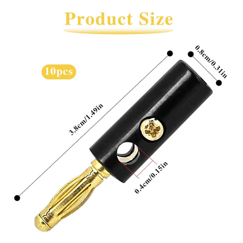 10Pcs Speaker Banana Plugs 4mm Banana Plugs Speaker Banana for Speaker Wire Gold Plated Speaker Wire Banana Plugs Connectors......