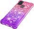 for Samsung Galaxy A21S Case with Tempered Glass Screen Protector,Women Girls Glitter Bling Floating Liquid Cute Soft TPU Shockproof Protective Ph...
