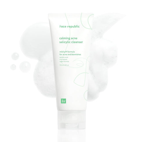 Face Republic Calming Acne Salicylic Cleanser 100mL | Vegan Certified | Acne Care | Low pH | Calming & Clarifying | Korean Skincare...