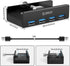 ORICO USB 3.0 Hub, USB Hub Clamp, Aluminum 4-Port USB Splitter with Extra Power Supply Port and 4.92 FT USB Data Cable, Desktop Powered USB Hub fo...
