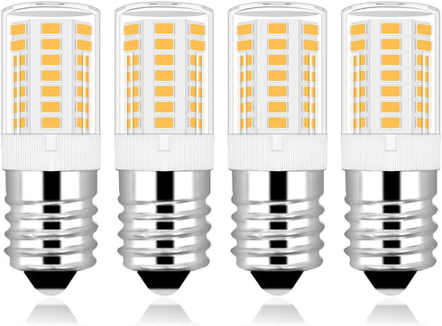 E17 Light Bulb 3000K Warm White,T5 Intermediate Base Microwave LED Bulbs,3.5W Equivalent 30-40W Halogen,460LM Non Dimmable for Refrigerator,Under ...