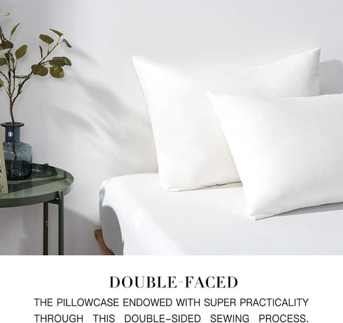 White Pillowcase Set - King Size (20 x 36 inches) Bed Pillow Cover - Brushed Microfiber, Wrinkle, Fade & Stain Resistant - Hidden Zipper Closure P...