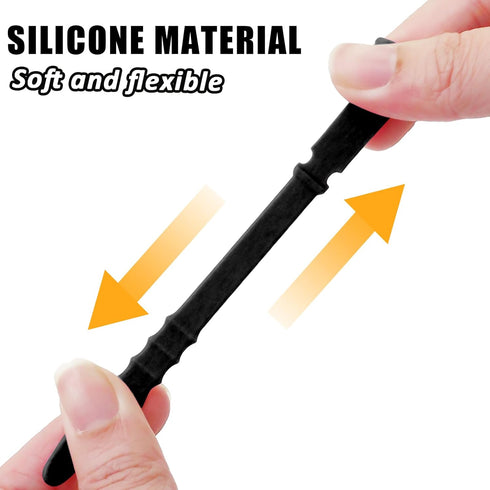 20pcs Silicone Cable Ties Reusable Zip Ties Black Elastic Cord Organizer Wire Management Ties Straps Bundling and Fastening Cable for Home Office ...