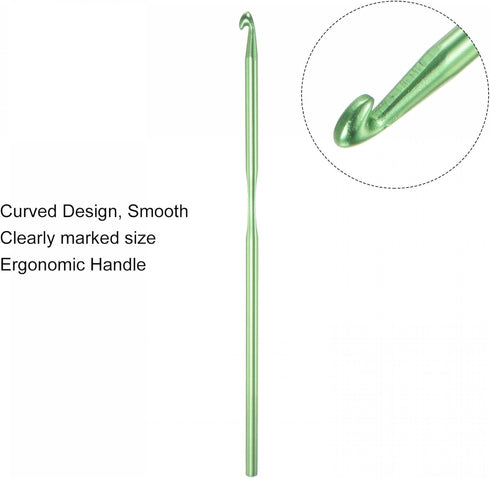 uxcell Aluminum Crochet Hook 4mm US Size G (Size 6) Knitting Needles for DIY Craft Yarn Green 6Pcs......