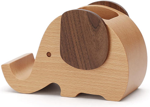 Pencil Holder Creative Elephant Gifts Toys Wooden Cute Pencil Holder and cell Phone Stand Organizer for Office Desk......