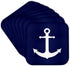 3dRose cst_165798_2 Navy Blue and White Nautical Anchor Design-Soft Coasters, Set of 8...