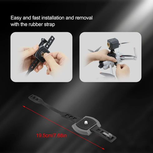 Hanatora Camera Expansion Mount Holder with Adapter for DJI Mini 2/Mini 3/Mini SE/Mavic Mini/Mavic Air/Spark Drone,Sports Cameras Connector Bracke...
