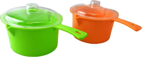 Set of 2 Microwave Saucepan With Lid Store Heat and Eat 800ml each...