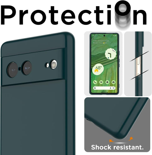 AICase for Google Pixel 7 case, Silicone Thin Slim Fit Protective Phone Case for Pixel 7, Night Green...