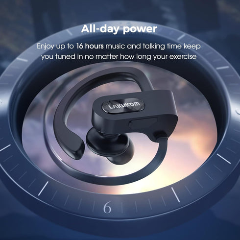 Bluetooth Headphones, Deep Bass Wireless Running Headphones w/16 Hrs Playtime, Bluetooth Earbuds in-Ear w/Earhooks, IPX7 Waterproof Sports Earphon...