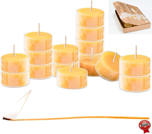 PURE PLANT HOME Honey Scented Beeswax Candles, 100% Pure Natural Refined with Chemical Free Cotton Wick, 10 DRIPLESS Candles, Made in USA...