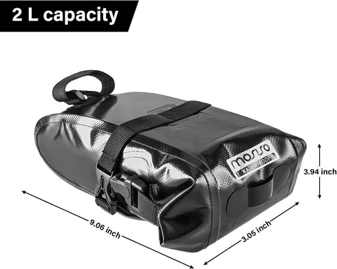 MOSISO Bike Saddle Bag, Waterproof Bike Seat Bag Bicycle Tool Cycling Accessories Storage Bags, 2L Portable Bike Pouch Bicycle Pack Bag Under Seat...