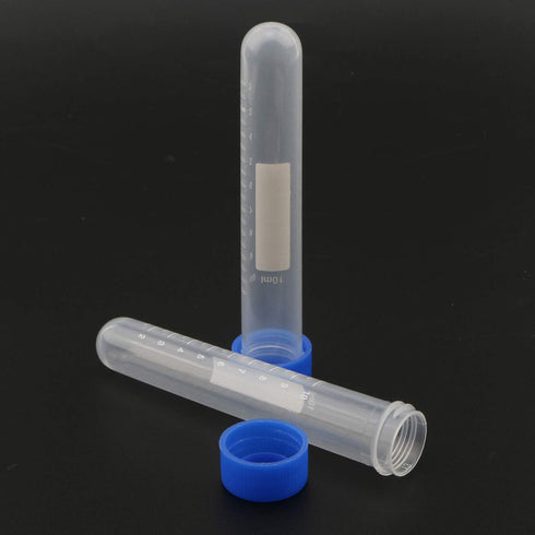 Centrifuge Tubes Round Bottom Screw Cap Plastic Test Tube Vials 10ml with Graduation and Writing Area, Pack of 20...