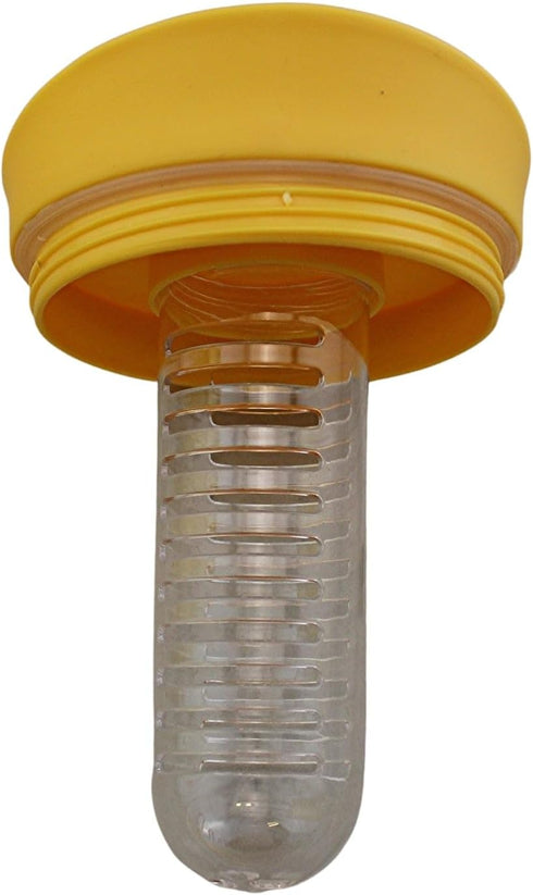 Dependable Industries' 37oz BPA-Free Plastic Double Wall Tumbler with Silicone Straw and Fruit Infuser: Vibrant Yellow Hydration Solution for Heal...