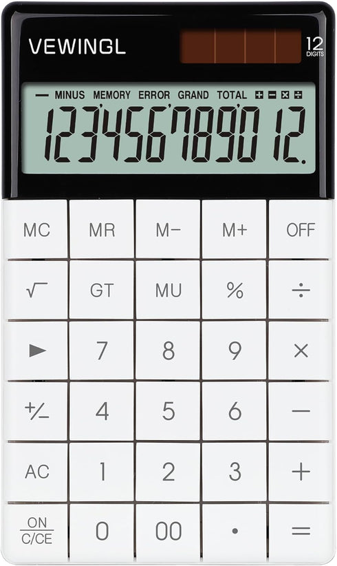 Laptop Keyboard Keys Calculator 12 Digit,Dual Power Battery and Solar,Desk Calculator with Large LCD Display for Office,School, Home & Business Us...
