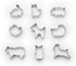 Fox Run Mini Animal Cookie cutters, 0.75 x 1.5 x 1 inches, Metallic...