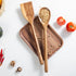 Giant Acacia Wood Cooking Utensils, Strong Wooden Spoons Spatula, 17" Long Handle Kitchen Utensil for Cooking, Large Wood Scoop Spoons Serving Hea...