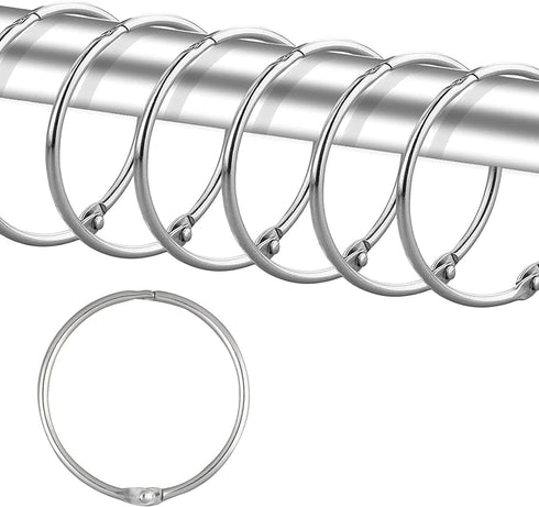 24 Pack Shower Curtain Rings,Rust Proof Shower Curtain Hooks for Bathroom,Circular Decorative Shower Curtain Rings and Hooks for Shower Rod,Metal ...