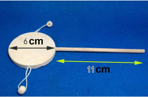 Baby Toy 1 Set of 8 Pcs DIY Rattle Drum Rattle Wooden Unfinished Painting Shaking Drum Toy (6 Pcs Rattle- drum 1Pc 4 Color Pigment 1Pc Painting Br...