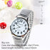Big Dial Men’s Women's Easy Tto Read Sliver Stainless Steel Digital Watch Spring Strap Bracelet Elastic Wrist Watches (Dial 40 White)...