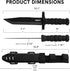 Dispatch Survival Hunting Knife with Sheath, 12" Fixed Blade Knife, Bowie Knives with Non-Slip Cylinder Design Handle, for Outdoor, Bushcraft, Cam...