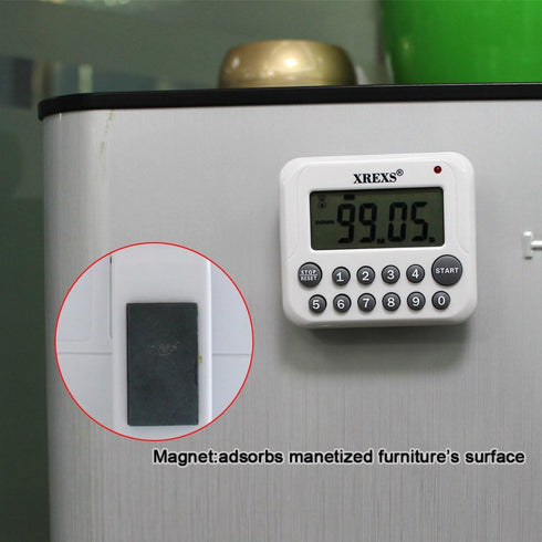 XREXS Digital Kitchen Timer Magnetic Countdown Up Cooking Timer Clock with Magnet Back and Clip, Loud Alarm, Large Display Minutes and Seconds Dir...