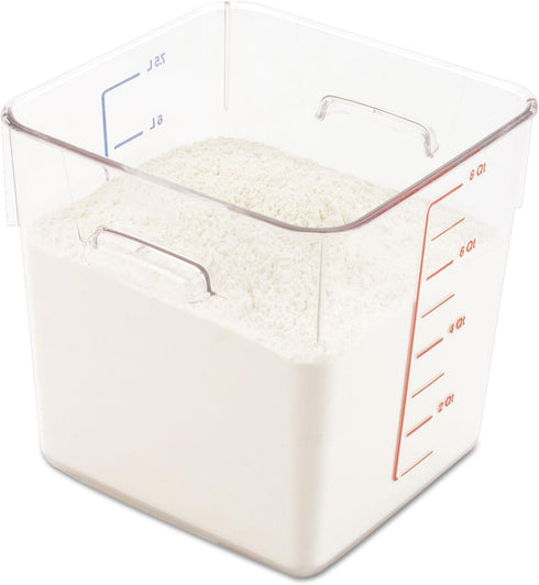 Rubbermaid Commercial Products Space Saving Square Food Storage Container 8 Quart Clear for Kitchen/Sous Vide/Meal Prep...