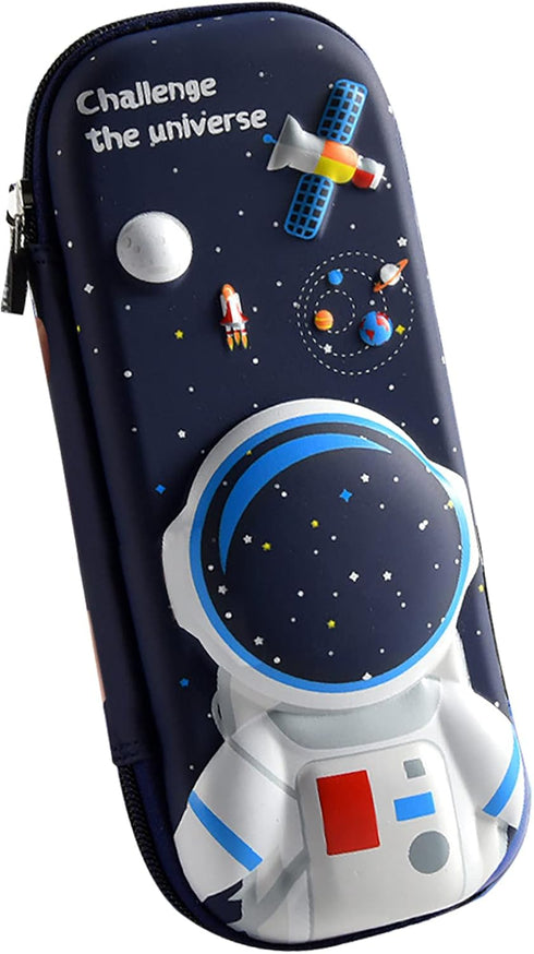3D Astronaut Pencil Case for Kids Boys, Waterproof Pencil Box with Compartments Pen Pouch (Dark Blue)......