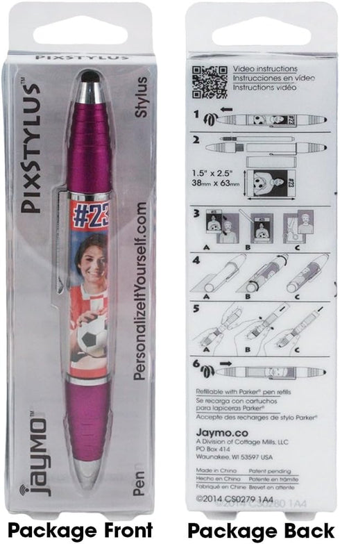 Violet - PixStylus 2 in 1 Personalized Pen and Stylus Combo – DIY, Create your own custom stylus/pen – Just insert a photo or design your own inse...