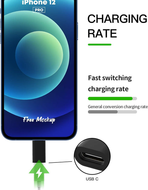 3Pack,USB-C Female to Lightning Male Adapter,Lightning to USB C Adapter,Type C Cable Charger Adaptor for Apple iPhone 12 11 Mini PRO MAX XS XR X S...