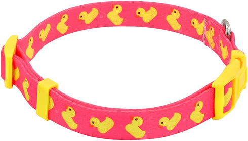 HDE Nylon Dog Collar Adjustable Soft Puppy Collars for Small Medium Large Dogs Ducks Pink - L...
