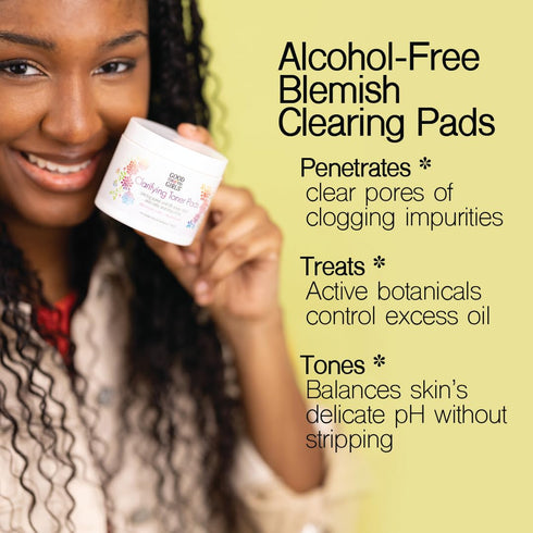 Good For You Girls Purifying Toner Pads Unclog Pores & Controls Oil, Natural Ingredients Like Witch Hazel, Aloe, Meadowsweet Balance pH, Hyaluroni...