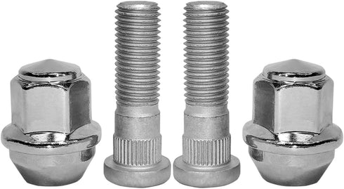 M12x1.50 Chrome Wheel Lug Stud Nut Set Compatible with 2006-2021 Ford Focus Fusion Fiesta Escape EcoSport Ranger MKC MKZ, Replaces 611-303 CV6Z101...