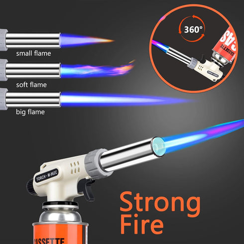 Culinary Professional Kitchen Butane Torch, Upgrade Creme Brulee Blow Torch for Cooking, Adjustable Flame with Reverse Use?Butane Gas Not Included...