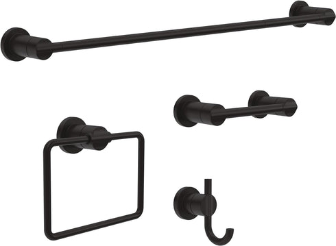 DELTA FAUCET NIC46-MB Nicoli Wall Mount Square Closed Towel Ring Bath Hardware Accessory in Matte Black...