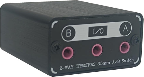 2 Way in-line 3.5mm Audio Switch Box A/B Selector Switcher Compatible with 1/8" Microphone TRRS -M201......