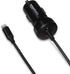 GiveAbay Basics 12W (5V, 2.4A) Car Charger with Lightning Cable (Coiled) for iPhone and Apple Devices, 1.5 ft - Black...