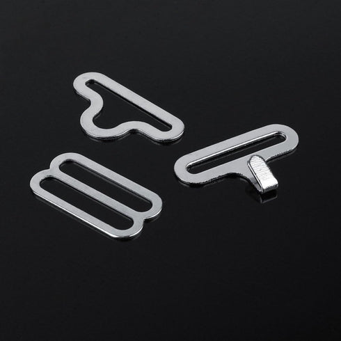 Chris.W 50 Sets Adjustable Bow Tie Hardware Clip Set, Metal Cravat Clip Hook Fastener for Necktie Strap (Silver)...