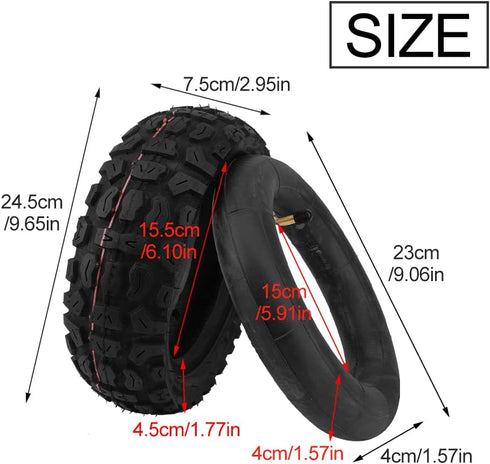 Off Road Scooter Tires,Electric Scooter Tire,10 Inch 10X3.0 Off-Road Inner Outer Tire,Non-Slip Wear-Resistant Thick Rubber,Pneumatic Tire for Zero...