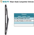 13" Rear Windshield Wiper Blade for Jeep Wrangler 2007-2018 Back Windshield Wiper Blade - Replacement for OEM 68002490AB...