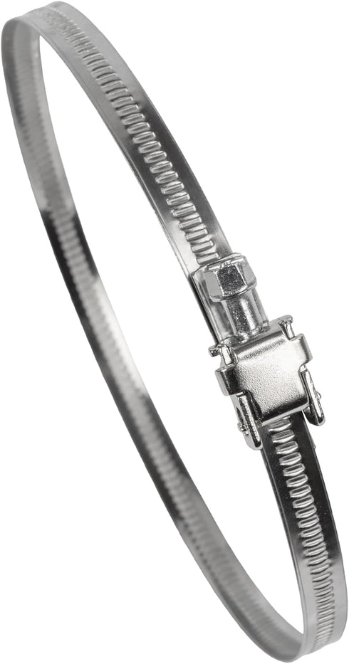 5" Inch Ducting Clamp - 10 Pieces of Adjustable Stainless Steel Duct Hose Clamps with Worm Gear - Wide Diameter Range Fastener for Flexible Ductin...