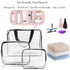 APREUTY Clear Makeup Bags, TSA Approved 6 Pcs Cosmetic Makeup Bags Set Clear PVC with Zipper Handle Portable Travel Luggage Pouch Airport Airline ...
