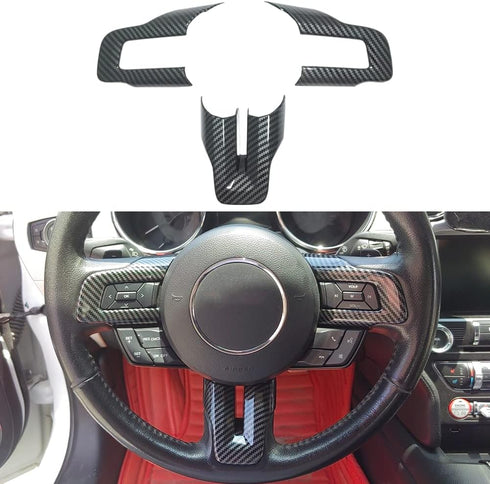 ABS Interior Steering Wheel Button Frame Cover Trim for Ford Mustang Accessories 2015 2016 2017 2018 2019 2020 2021 2022 2023 (Not for 2024 Model)...