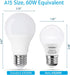 YukiHalu A15 LED Light Bulbs, 60W Equivalent, E26 Base, 2700K/3000K/5000k White, 7W 600 Lumens 120V, UL Listed, Ceiling Fan Light Bulbs, Appliance...