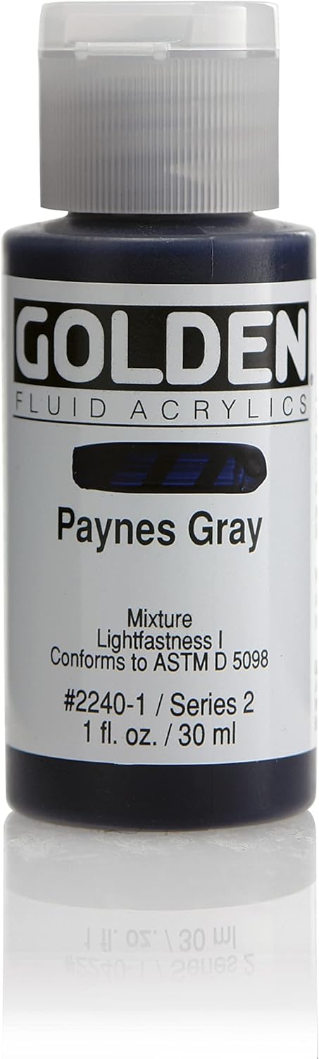 Golden Fluid Acrylics, Payne's Gray, 1 oz Cylinder, Semi-Transparent...