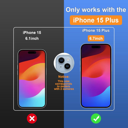 for iPhone 15 Plus 6.7" Matte Privacy Screen Protector with Camera Lens Protector Full Coverage Anti-glare Anti-spy Tempered Glass Film Anti-finge...