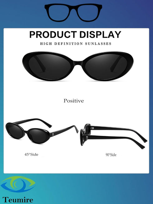 Retro Oval Sunglasses for Women Men 90s Style Vintage Small Sun Glasses UV400 Protection Shades...