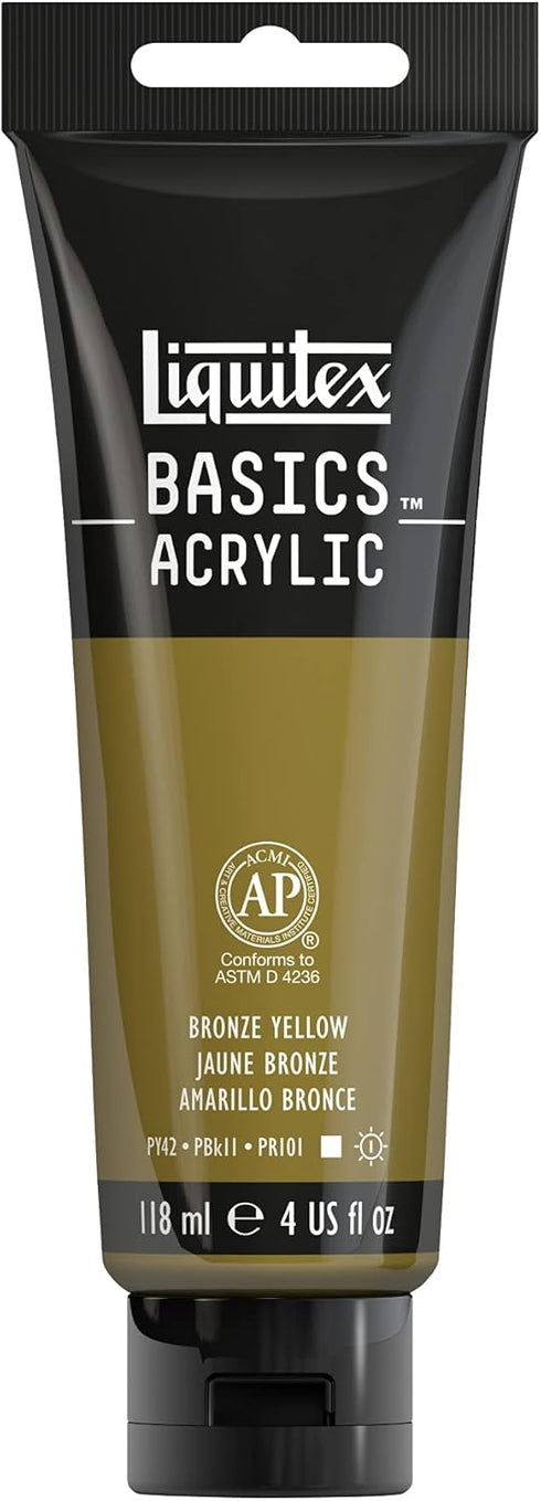Liquitex BASICS Acrylic Paint, 118ml (4-oz) Tube, Bronze Yellow...