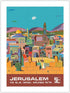 Jerusalem Israel - via El Al Israel Airlines - Vintage Airline Travel Poster by Peri Rosenfeld c.1970s - Bamboo Fine Art 290gsm Paper (Unframed) 1...